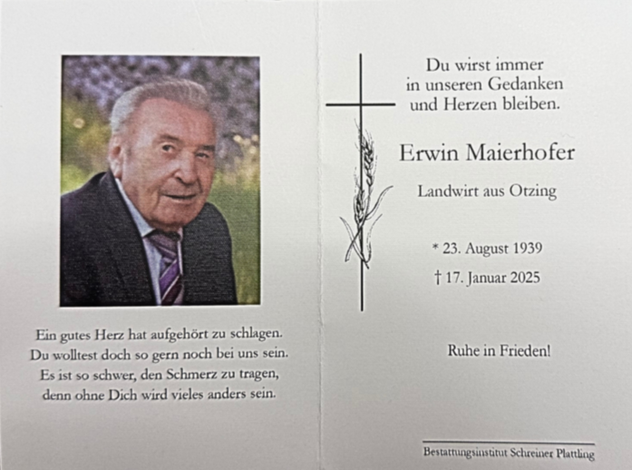 Gedenkbild für Erwin Maierhofer