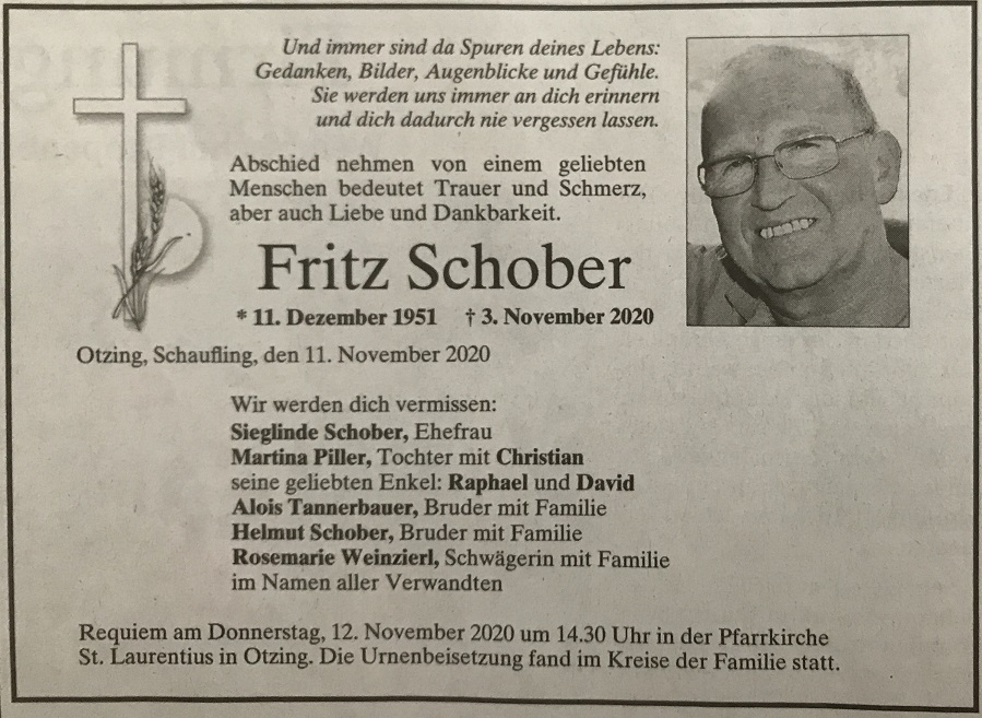 Gedenkbild für Fritz Schober
